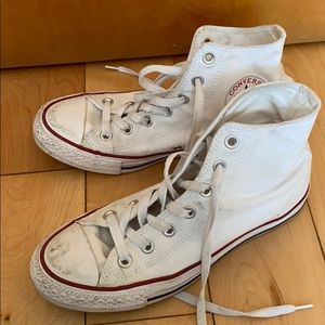 White high top converse sneakers